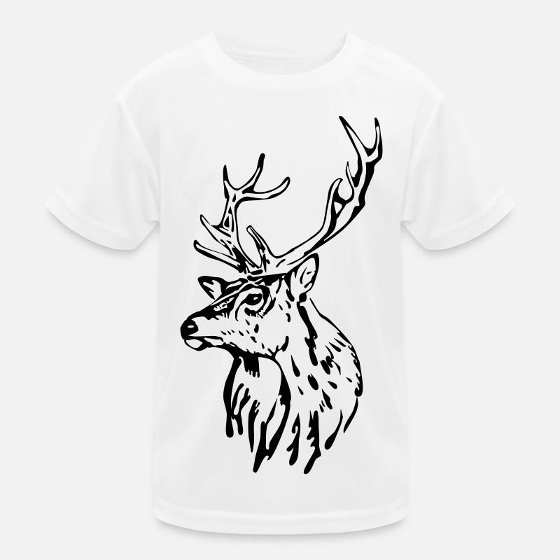 Deer Head [Black] Kids Functional T-Shirt