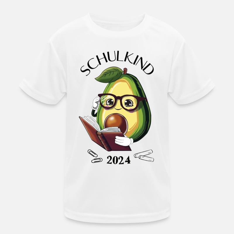 Avocado Bookworm - School Child 2024 Kids Functional T-Shirt