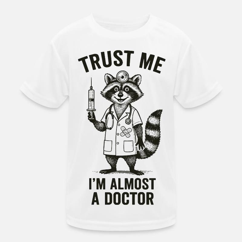 Glaub mir, ich bin fast ein Arzt - Kinder Funktions-T-Shirt - Weiß