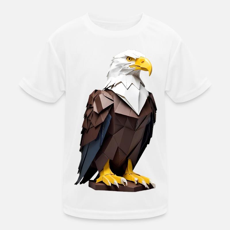 Origami Eagle Geometry Kids Functional T-Shirt