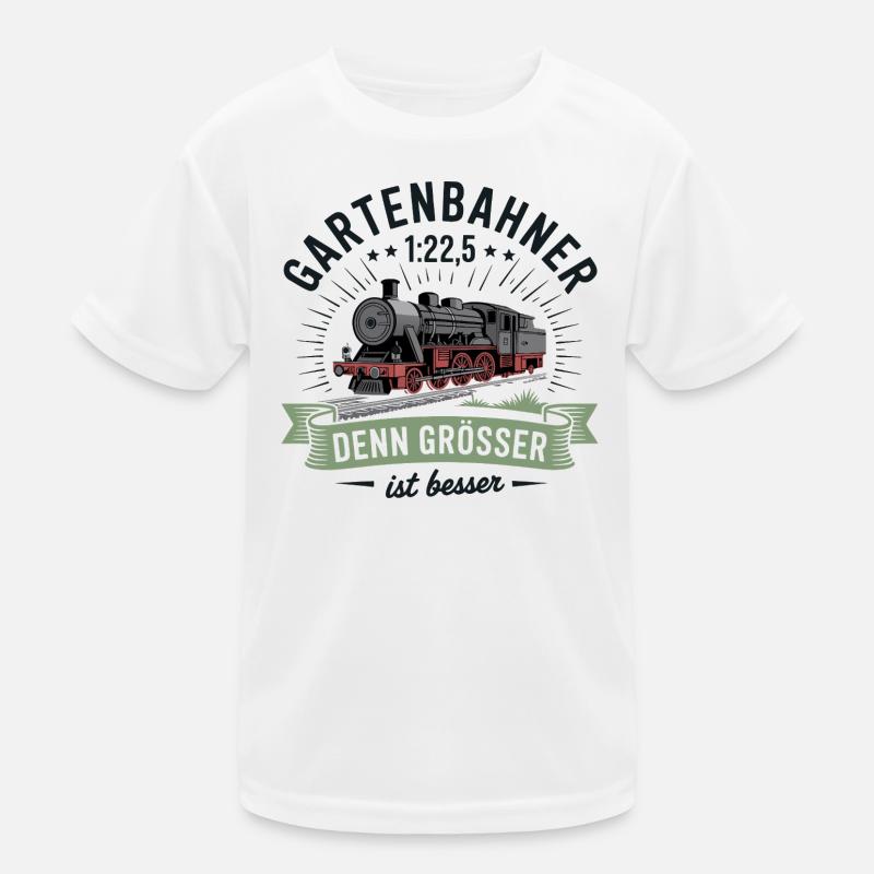 Gartenbahn Eisenbahn Garten Spur G Modelleisenbahn - Kinder Funktions-T-Shirt - Weiß