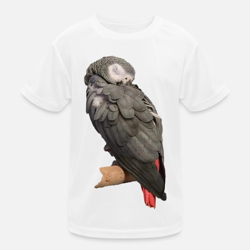 Sleeping Bird Grey Parrot Kids Functional T-Shirt