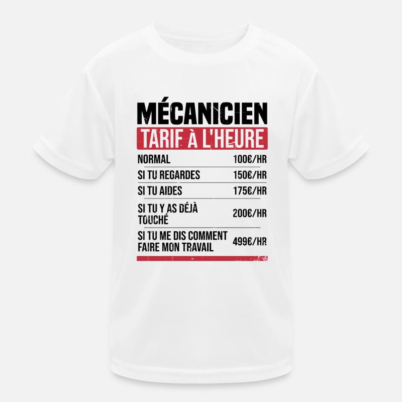 Mechanic Hourly Rate Humor Gift Idea Kids Functional T-Shirt