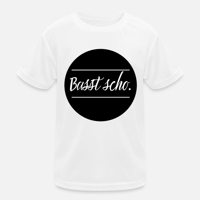 Basst scho. schwarz Kinder Funktions-T-Shirt