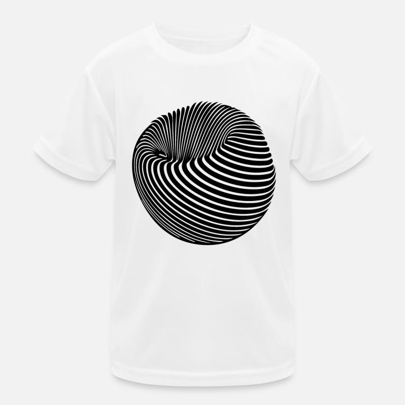 Geometrischer Kugel Körper mit Streifen Kinder Funktions-T-Shirt