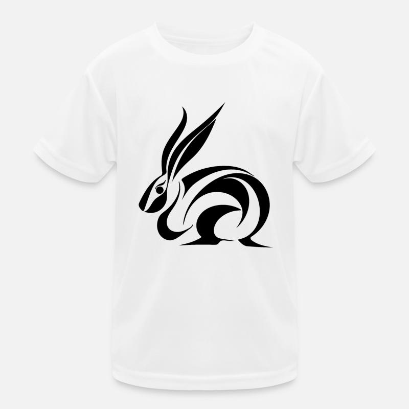 Cute Tattoo Bunny Small Line Rabbit Kids Functional T-Shirt