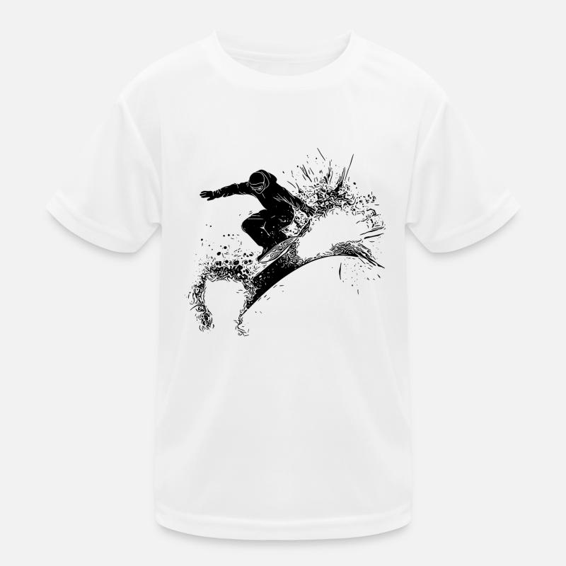Powder Snow Jump Style Move Crazy Snowboard Kids Functional T-Shirt