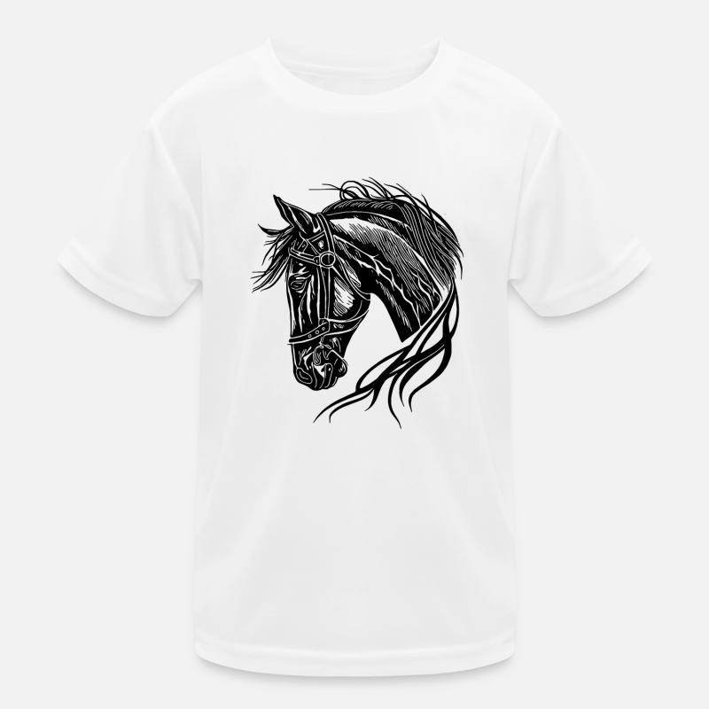 Beautiful stallion with elegant waving mane Kids Functional T-Shirt