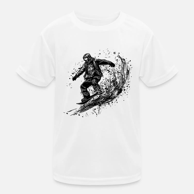 Snowboarding Ride Snowboard Deep Snow Style Kids Functional T-Shirt