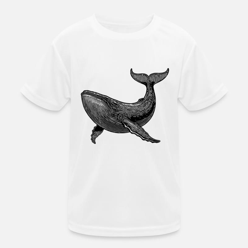 Vintage Whale Huge Floating Sea Creature Kids Functional T-Shirt