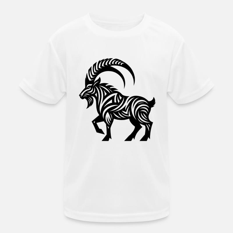 Steinbock Tattoo Style Kinder Funktions-T-Shirt