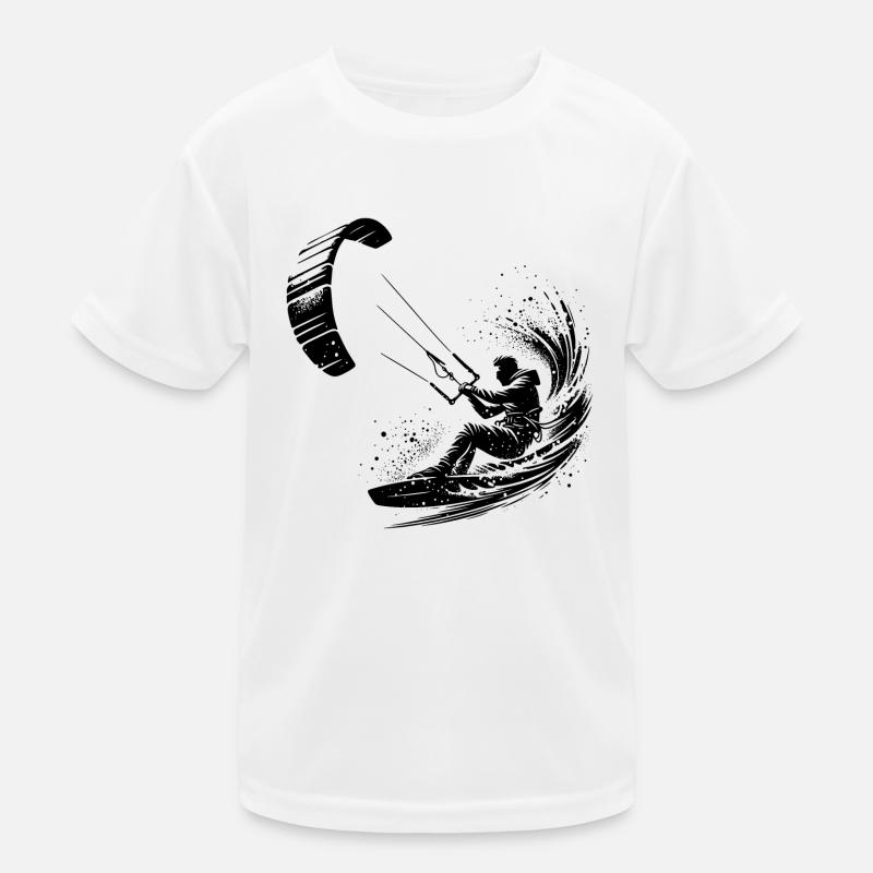 Kite Surfer Splash Wasserspritzer mit Drachen Kinder Funktions-T-Shirt