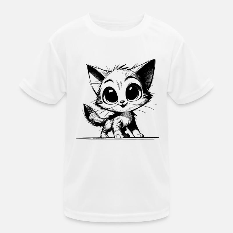 Chat mignon bébé dessin au crayon T-shirt sport Enfant