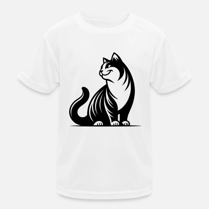 Purring cat with cute look Kids Functional T-Shirt