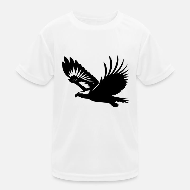 White-tailed eagle on broad wings on the rise - Kids Functional T-Shirt - white