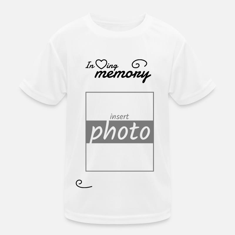 In Erinnerung an - eigenes Bild einfügen - Kinder Funktions-T-Shirt - Weiß