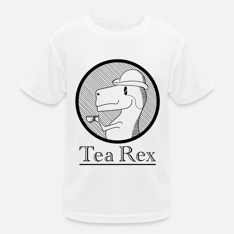 Tea Rex - Kinder Funktions-T-Shirt - Weiß