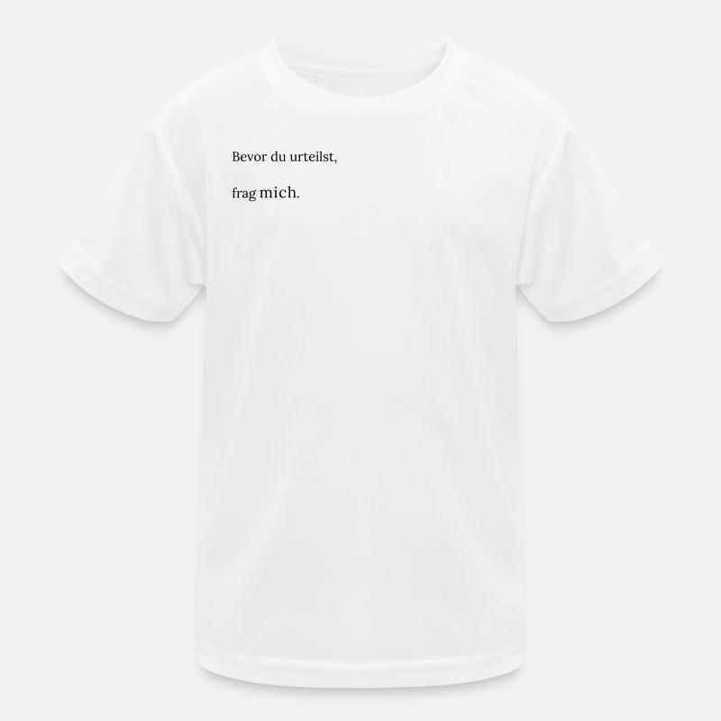 Frag_mich - Kinder Funktions-T-Shirt - Weiß