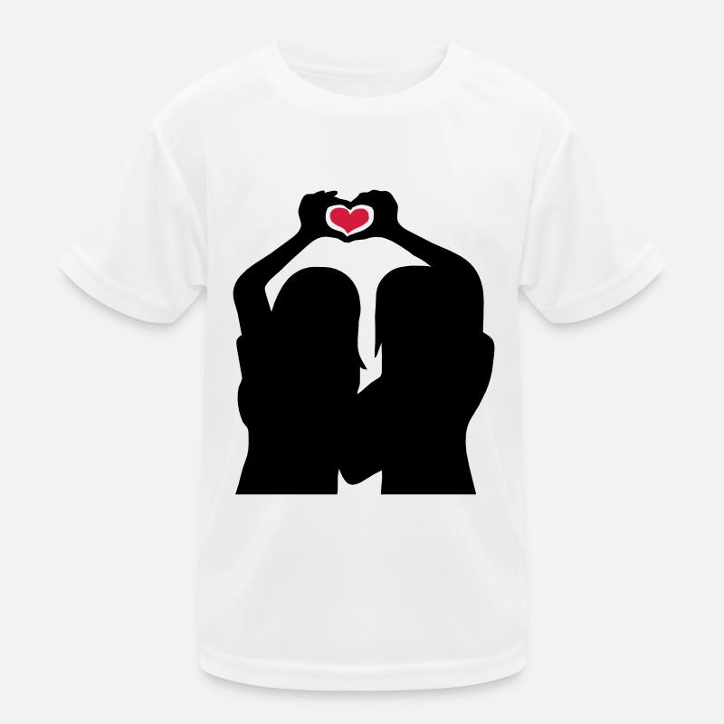 Handherz Silhouette Freundinnen Kinder Funktions-T-Shirt
