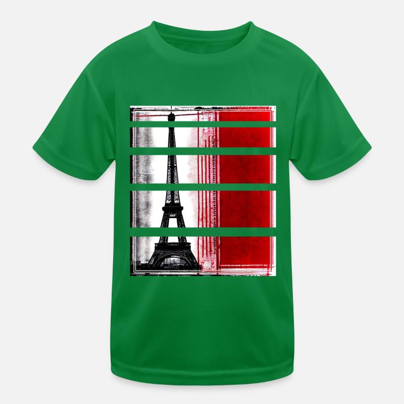Paris Eiffel Tower Modern Casual Style Kids Functional T-Shirt