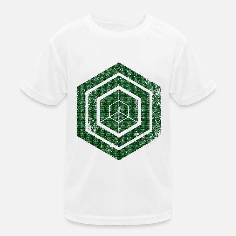 hexagon programming programmer coding geometric Kids Functional T-Shirt