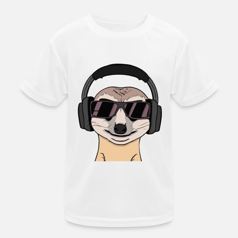 Suricate avec lunettes de soleil et écouteurs T-shirt sport Enfant
