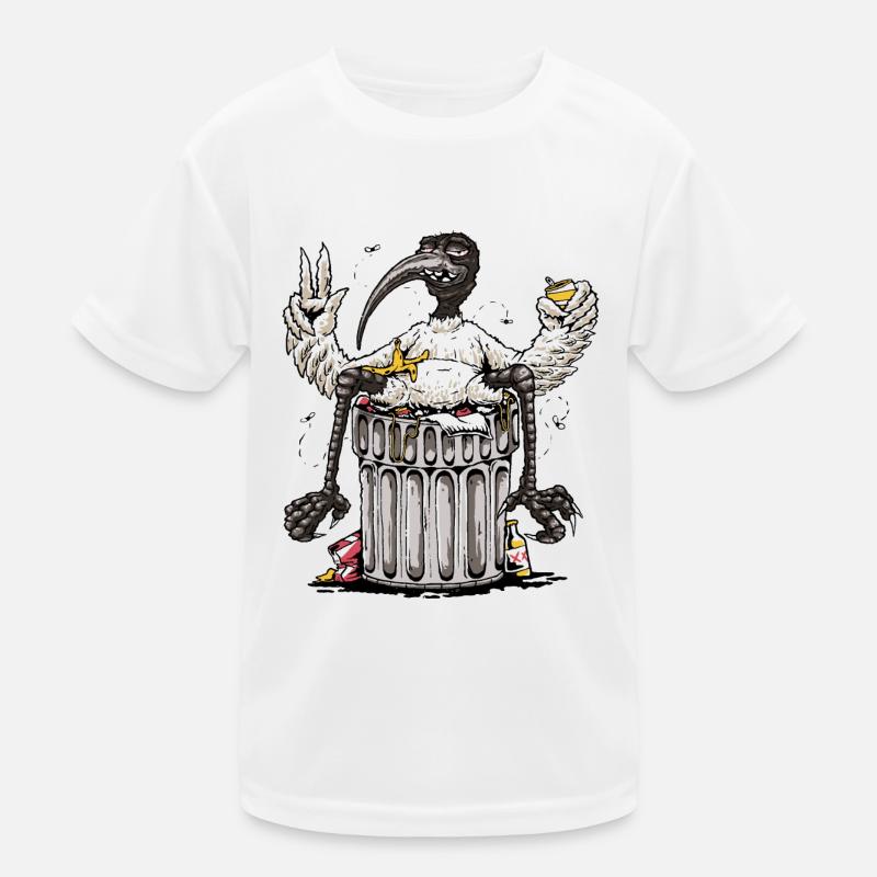 Vogel im Müll Kinder Funktions-T-Shirt