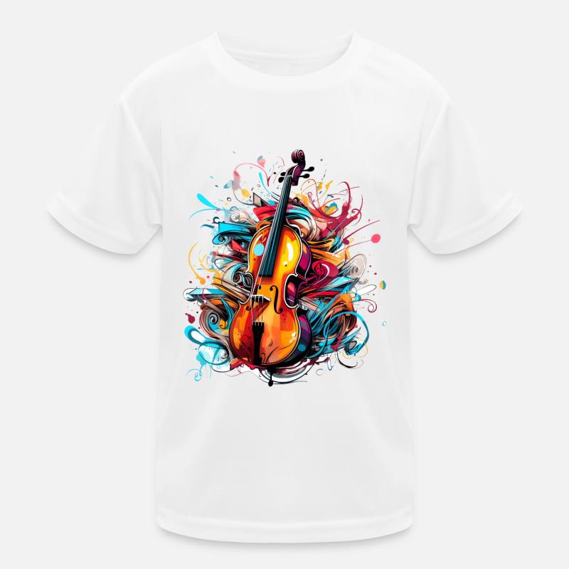 Violin Graffiti Style Kids Functional T-Shirt