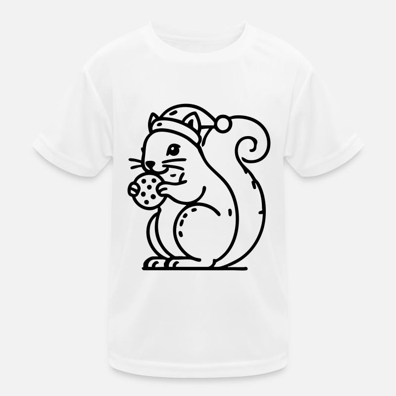Squirrel with hat and biscuit Christmas Kids Functional T-Shirt