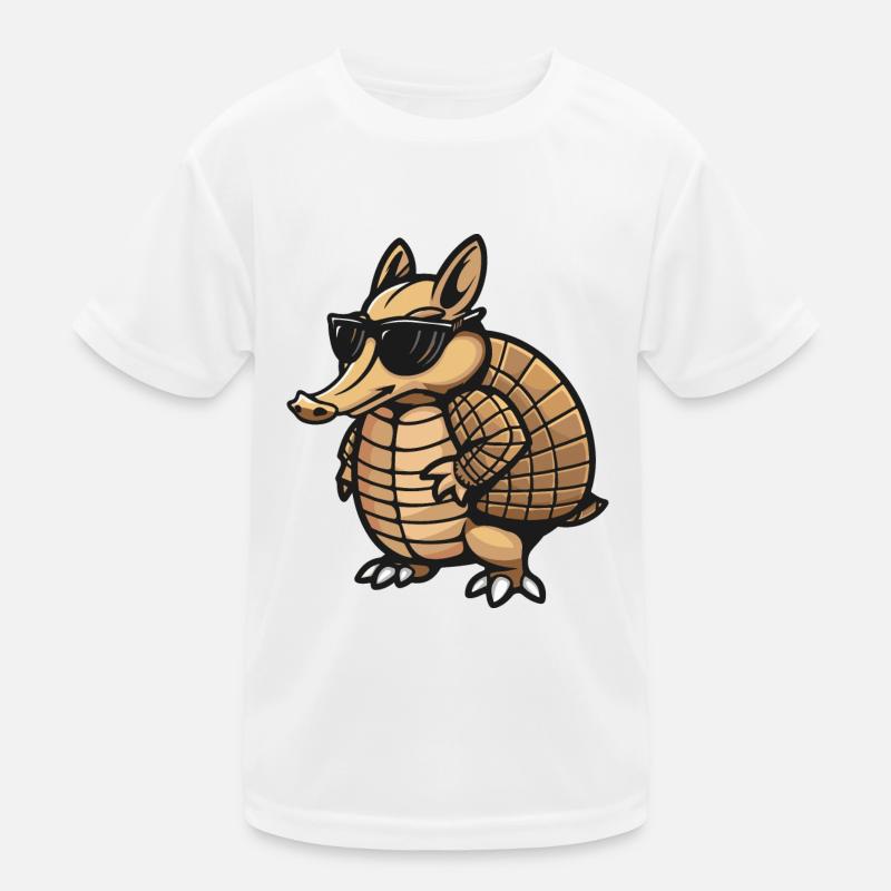 Armadillo Comic Cool - Kids Functional T-Shirt - white