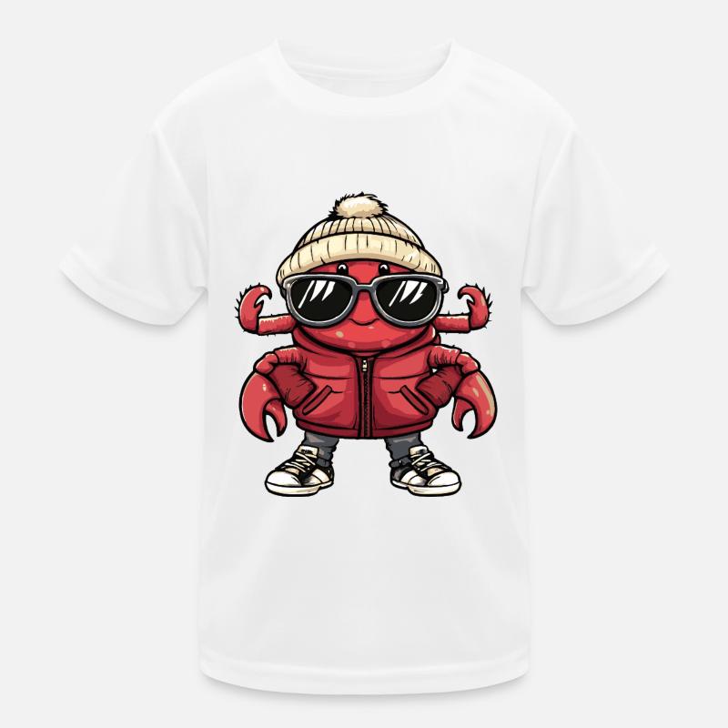 Krebs Krabbe Cool Comic Kinder Funktions-T-Shirt