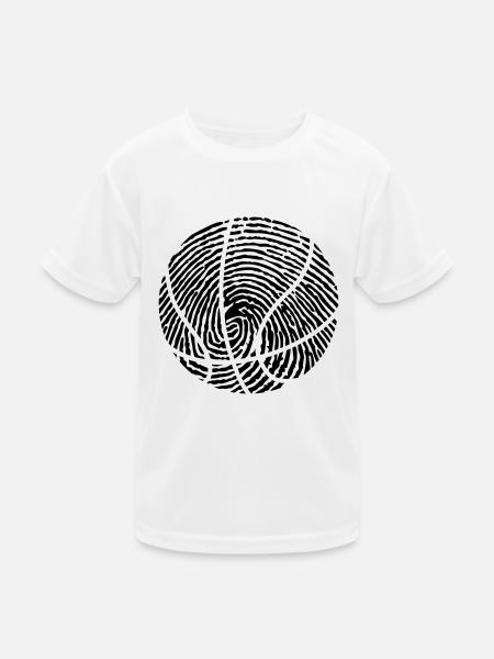 basketball Fingerabdruck - bball - Geschenk -sport - Kinder Funktions-T-Shirt - Weiß