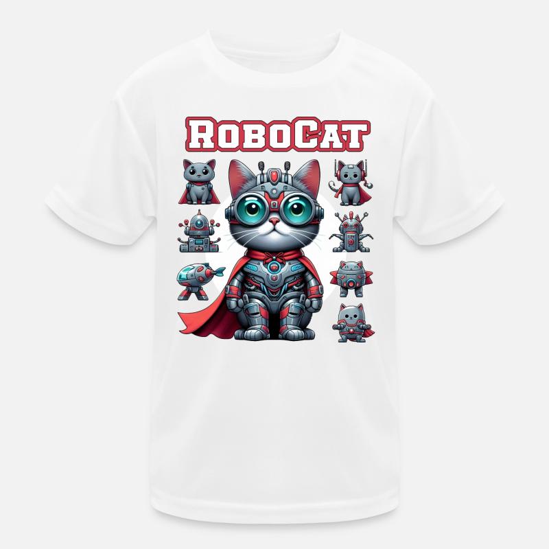 Robocat Robot Cat Funny Animals Kids Functional T-Shirt