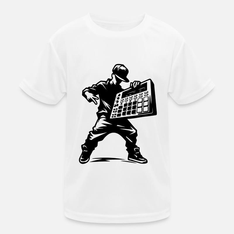 Beatmaker avec sampler - T-shirt sport Enfant - blanc