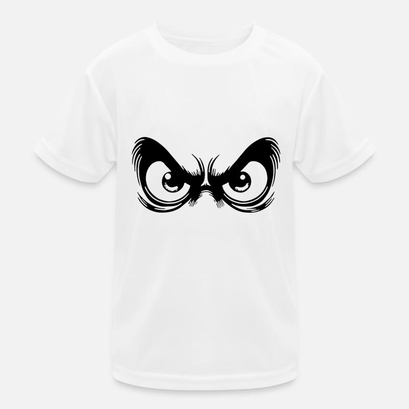 Angry eyes with fixed gaze Kids Functional T-Shirt