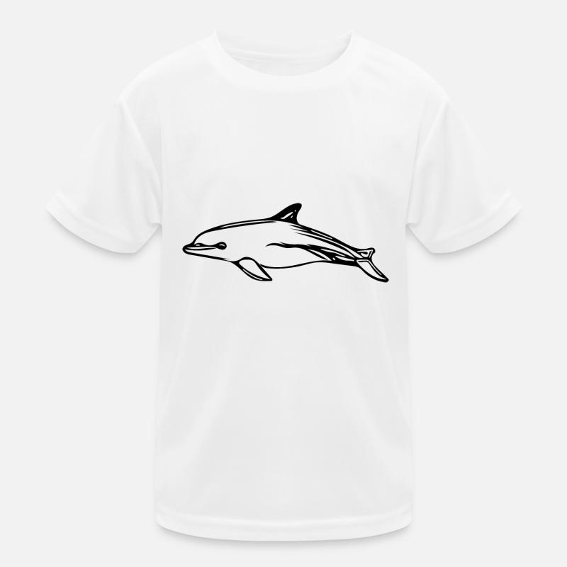 Niedlicher vintage Delfin Kinder Funktions-T-Shirt