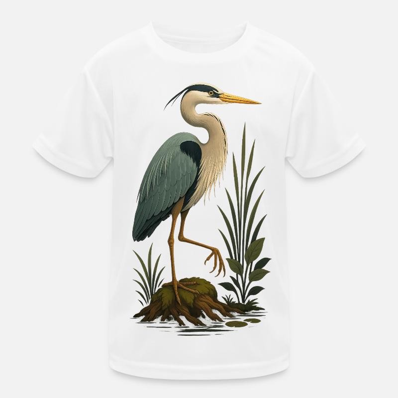 Cigogne élégante dans un marécage T-shirt sport Enfant