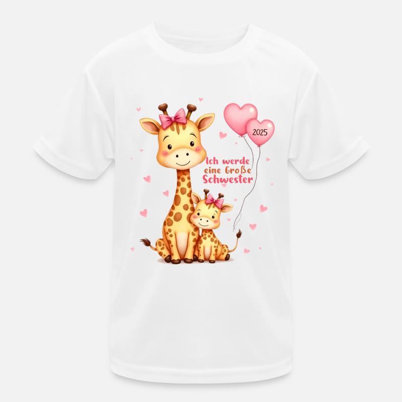 Ich Werde Große Schwester 2025 Giraffen Kinder Funktions-T-Shirt