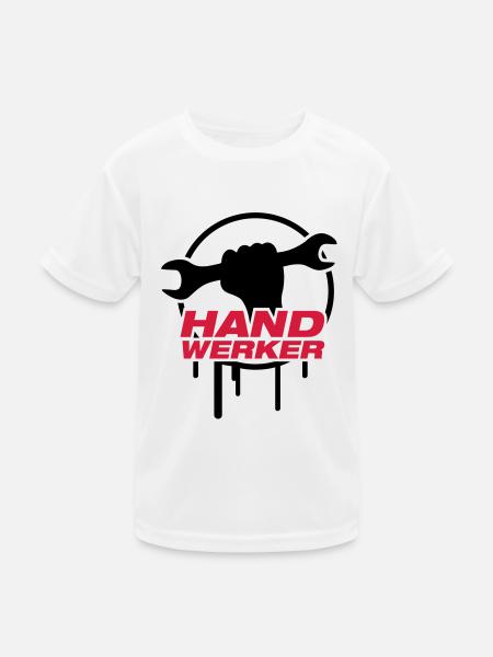 handwerker_logo_f2 - Kinder Funktions-T-Shirt - Weiß - Vorne