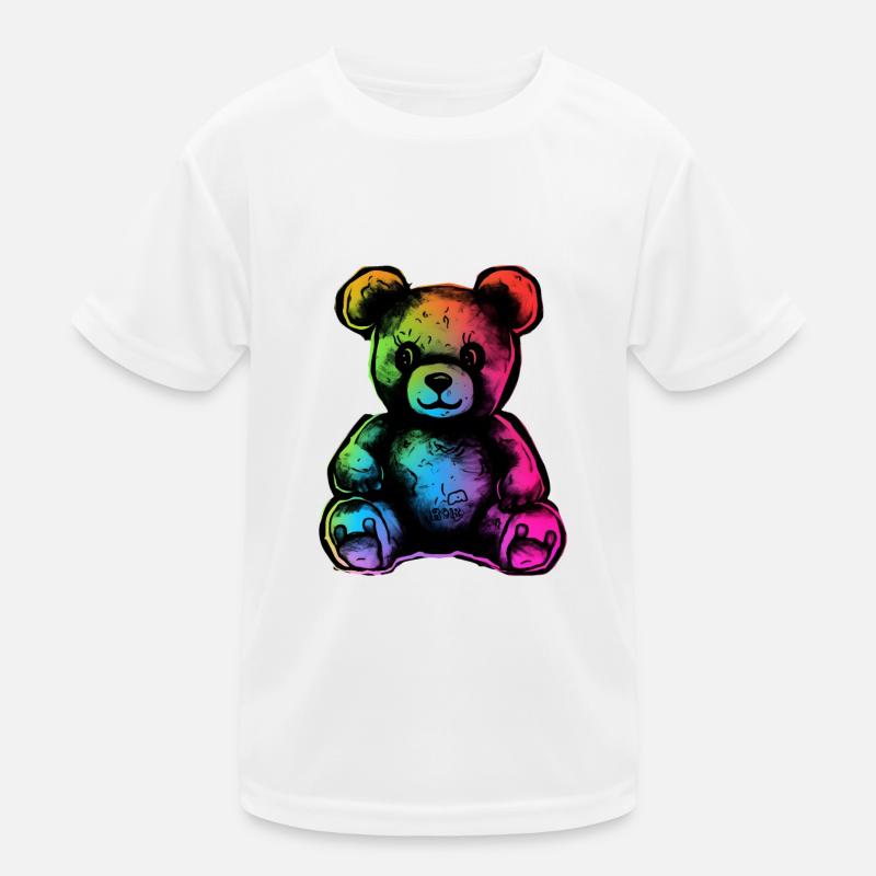 Regenbogen-Teddybär Kinder Funktions-T-Shirt