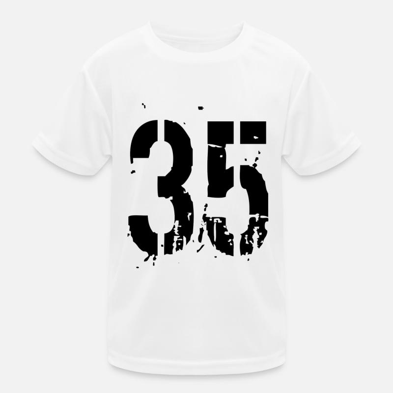 35 Nummer 35 Kinder Funktions-T-Shirt