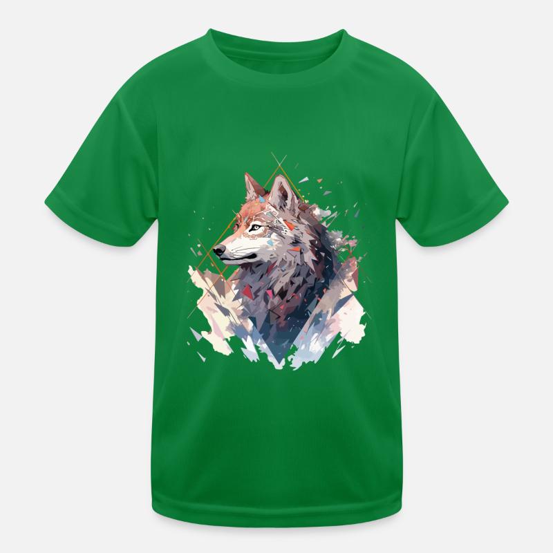 Wolf Wolf’s Head Geometric Art Nature Wilderness T-shirt sport Enfant