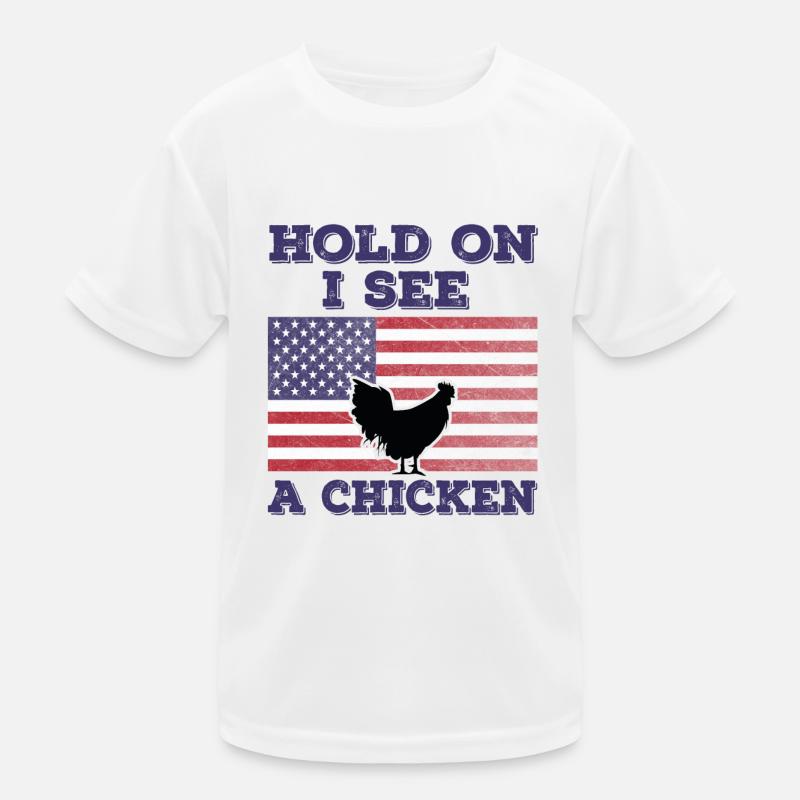 Hen American Flag Funny Original Gift Kids Functional T-Shirt