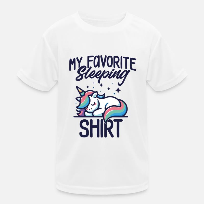 Einhorn Schlaf Humor Geschenk Pyjama faul Kinder Funktions-T-Shirt