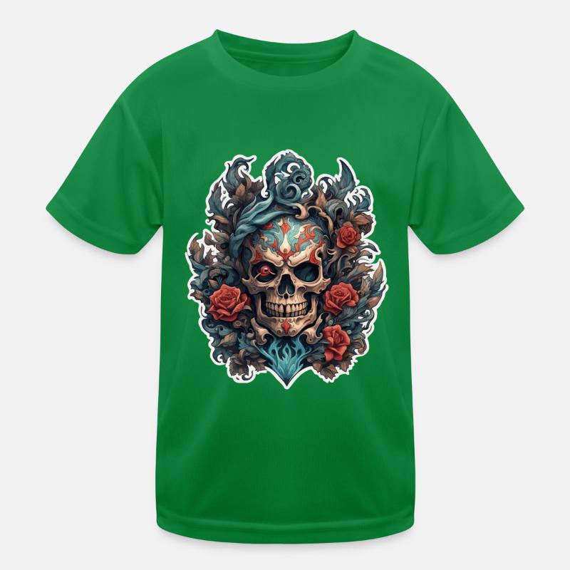 Skull / skull / skeleton / gothic / tattoo Kids Functional T-Shirt