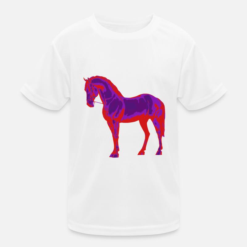 Pferd neon Kinder Funktions-T-Shirt