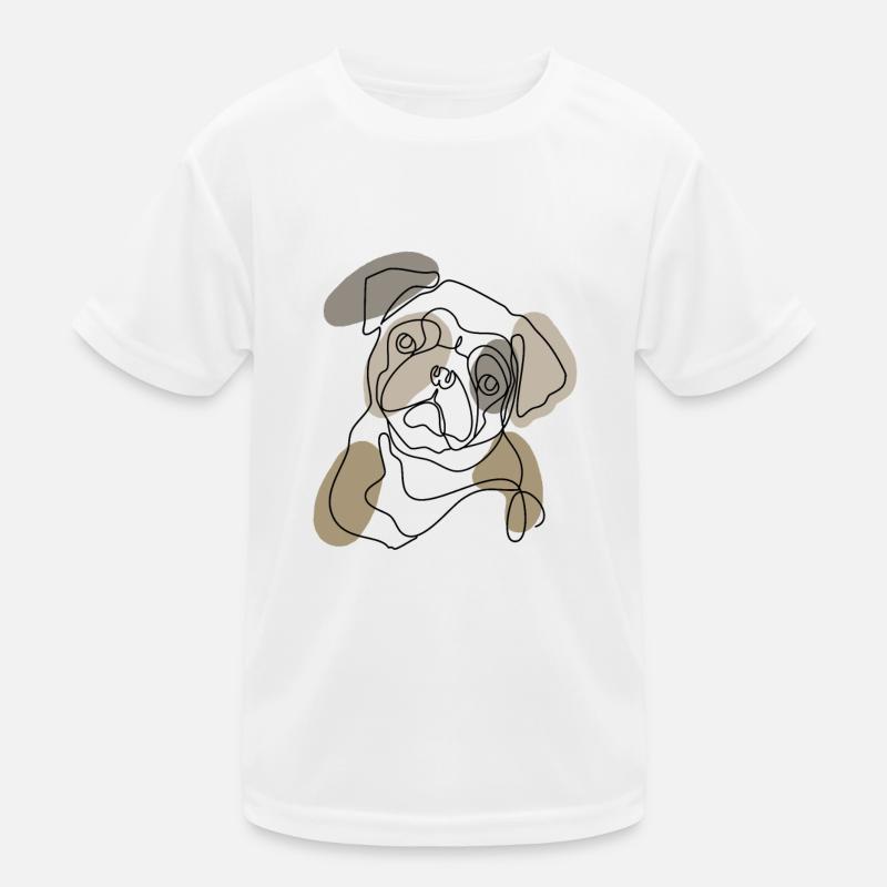 MOPS EINE ZEILE Kinder Funktions-T-Shirt