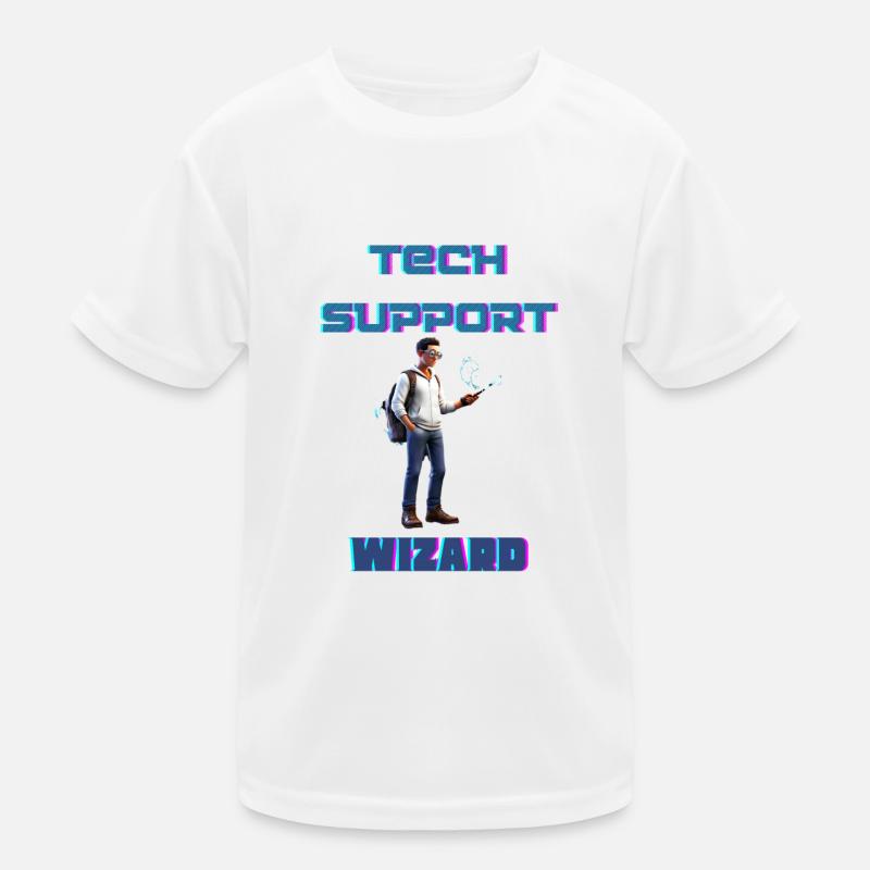 Tech Support Wizard - Kids Functional T-Shirt - white