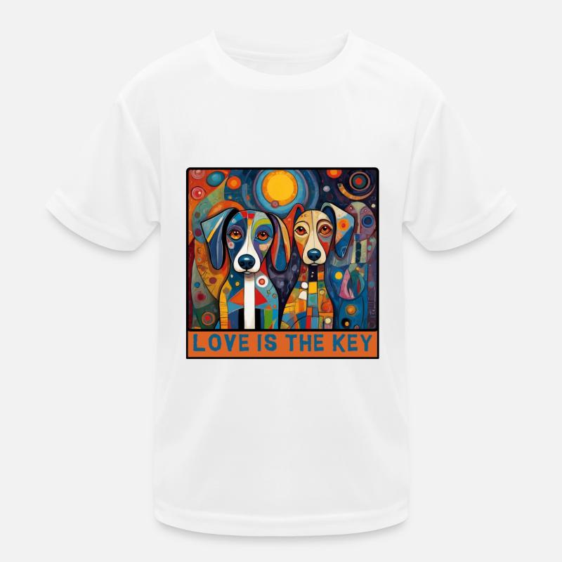 Abstrakte Hunde in leuchtendem Farbendesign Kinder Funktions-T-Shirt