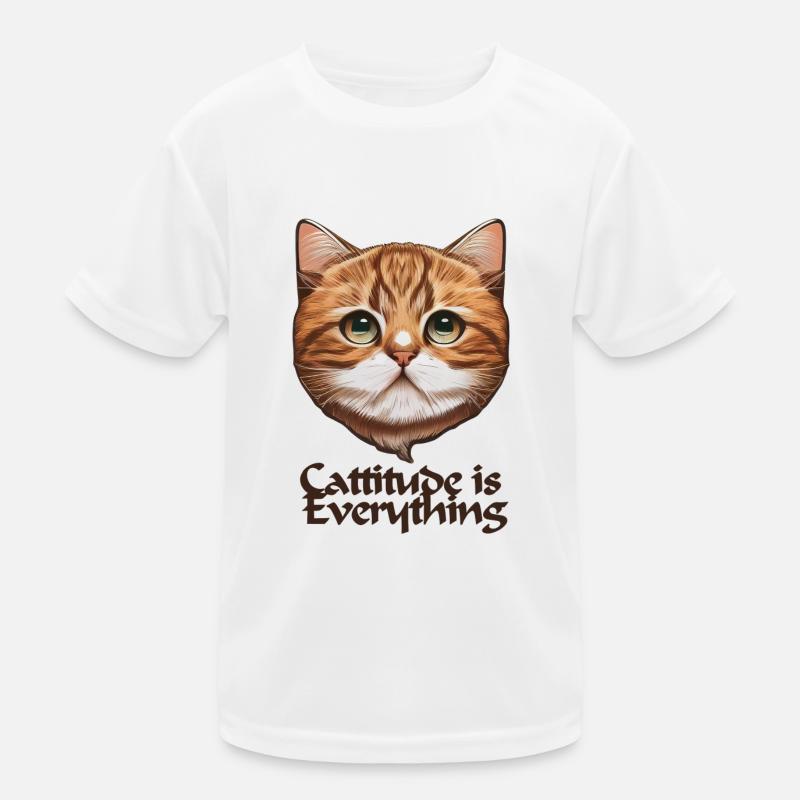 Cattitude is Everything Kinder Funktions-T-Shirt